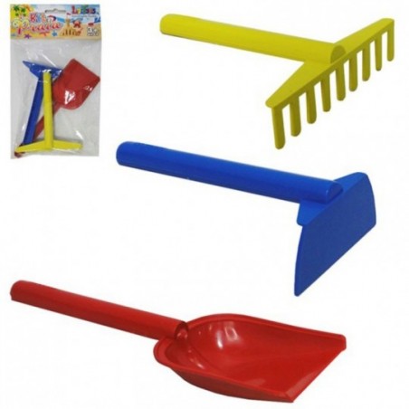Kit Praia Com 3 Pazinhas Coloridas De Brinquedo Plástico Infantil - Feira da Madrugada SP