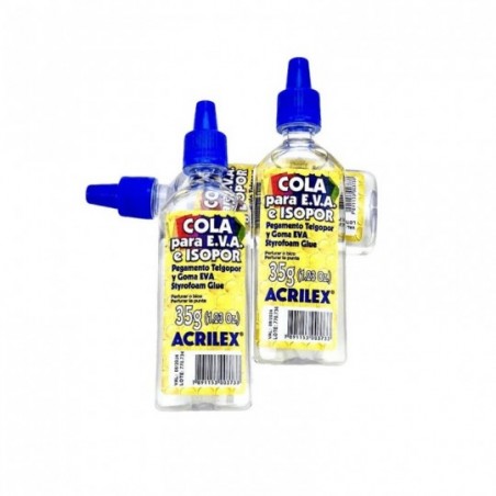 Cola Adesiva Para EVA E Isopor Transparente Acrilex 35g - Feira da Madrugada SP