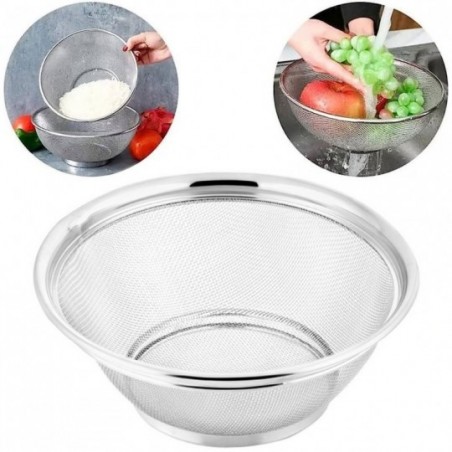 Escorredor Multiuso De Alimentos Em Aço Inox 25 Cm