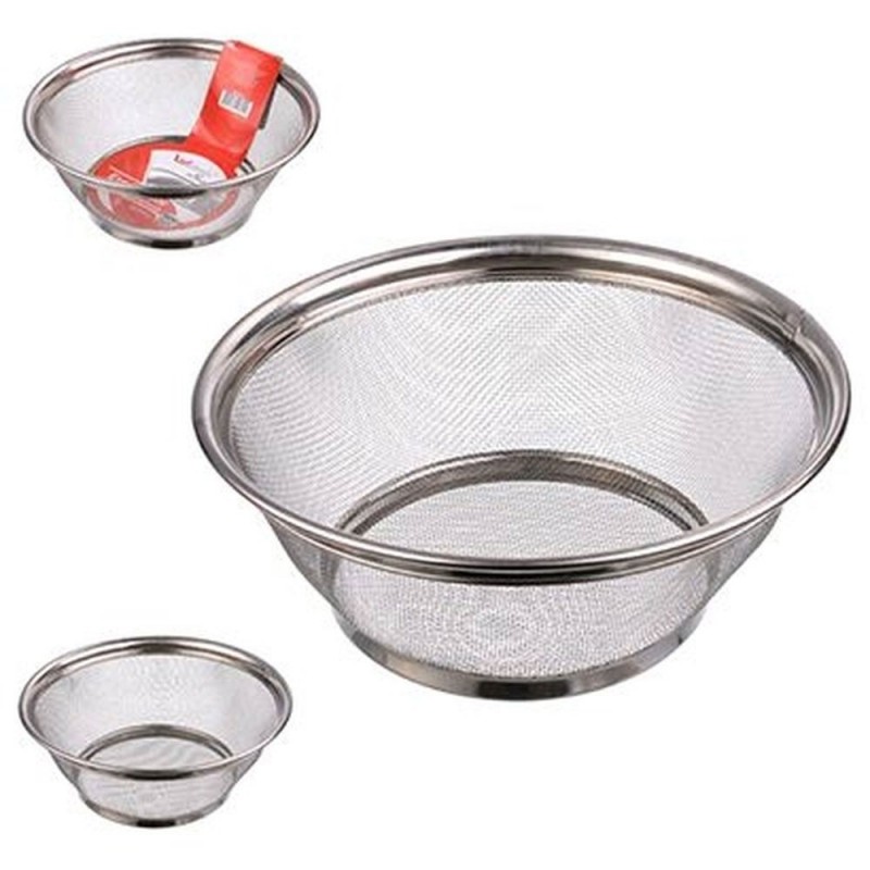 Escorredor Multiuso De Alimentos Em Aço Inox 25 Cm