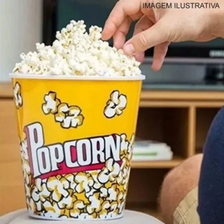 Kit 2 Baldes De Pipoca 2,7 Litros Popcorn Plástico - Feira da Madrugada SP