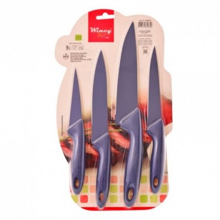 Conjunto De Facas Para Cozinha Com 4 Peças Em Inox Wincy - Feira da Madrugada SP