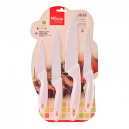 Conjunto De Facas Para Cozinha Com 4 Peças Em Inox Wincy - Feira da Madrugada SP