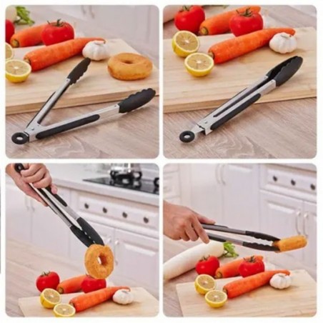 Pegador De Alimentos Em Silicone Utensílio 26 Cm - Feira da Madrugada SP