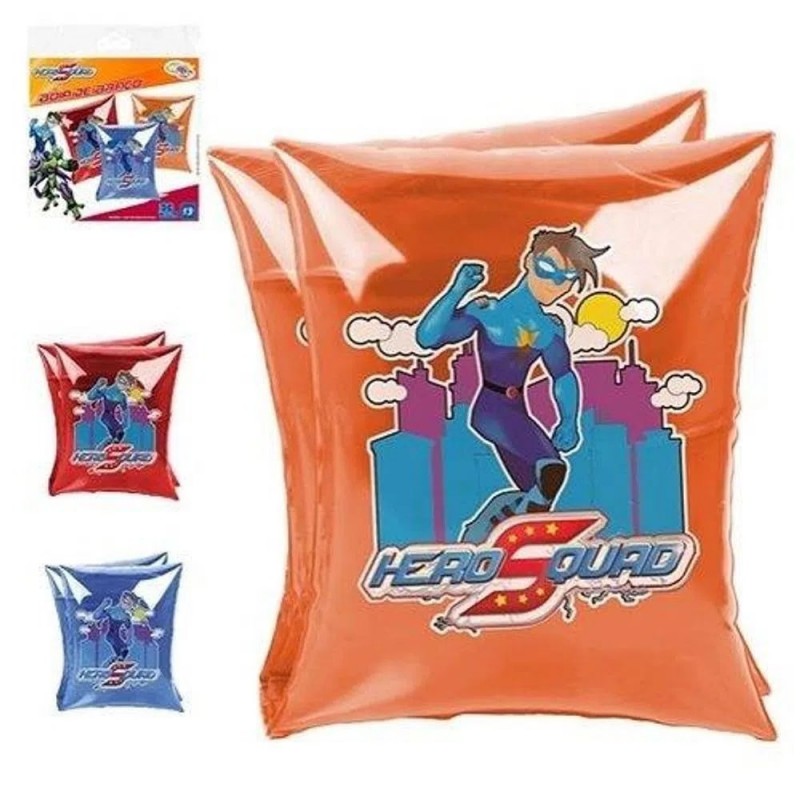 Boia De Braço Inflável Infantil 2 Peças Meninos Hero Squad 20 Cm - Feira da Madrugada SP