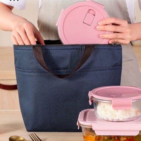 Bolsa Térmica Lancheira Portátil Com Isolamento Lisa Alça De Mão - Feira da Madrugada SP