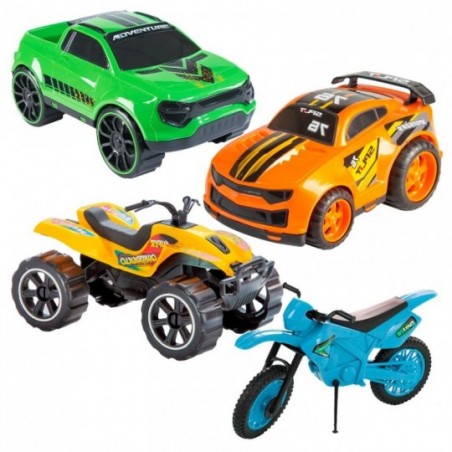 Kit Super Carrinhos + Quadriciclo + Moto De Brinquedo Meninos Infantil - Feira da Madrugada SP