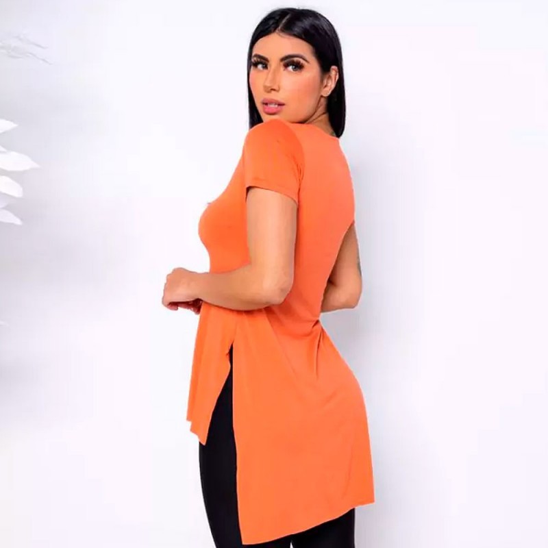 Blusa Bata Feminina Tapa Bumbum Manga Curta Malha Viscolycra - Feira da Madrugada SP
