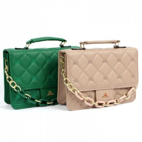 Bolsa De Mão Princesa Estruturada Alça Corrente Alto Relevo - Compre Agora!