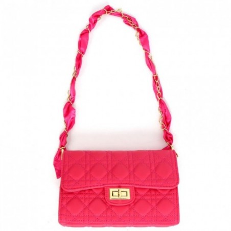 Bolsa Baú Feminina Transversal Com Alça Corrente Lenço De Luxo - Feira da Madrugada SP