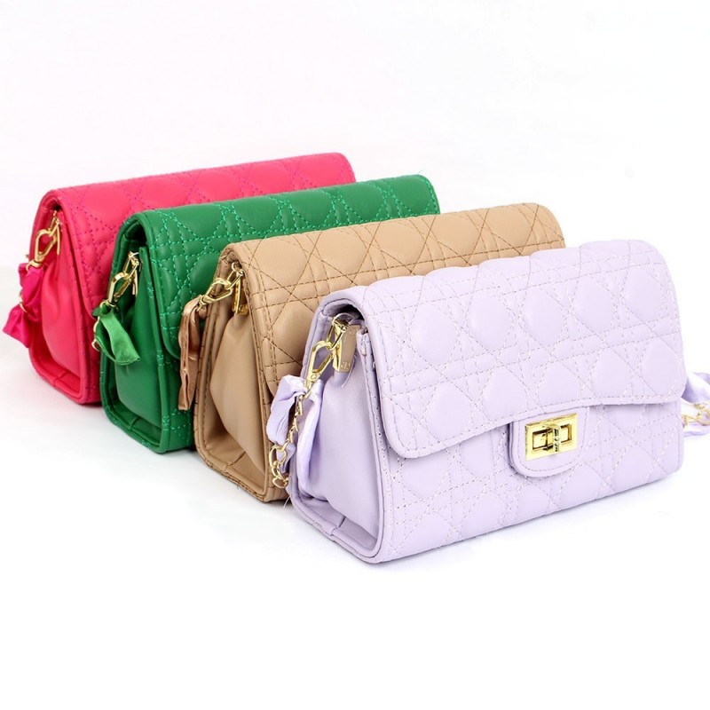 Bolsa Baú Feminina Transversal Com Alça Corrente Lenço De Luxo - Feira da Madrugada SP