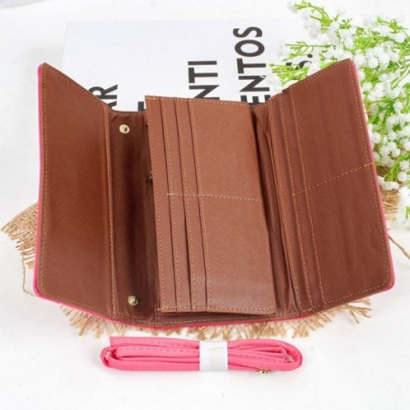 Carteira Feminina Grande Elegante Com Botão Decorativo - Compre Agora!