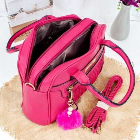 Bolsa Tote Feminina Média Social Detalhes Em Alto Relevo Pompom - Compre Agora!