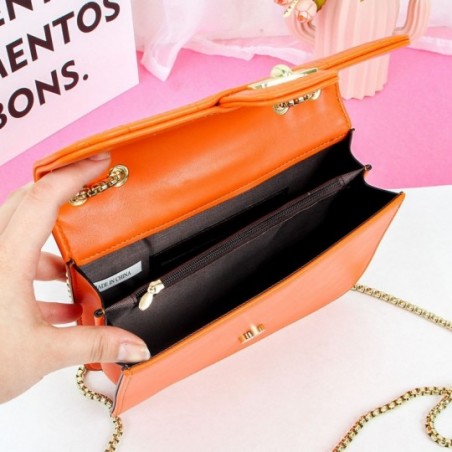 Bolsa Baú Feminina Com Alça Corrente Estruturada Transversal - Feira da Madrugada SP