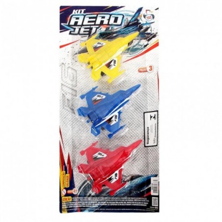 Kit Areo Jet Naves Coloridas De Brinquedo Infantil 3 Peças - Feira da Madrugada SP