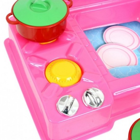 Pia Fogão C/ Acessórios Brinquedo Infantil Sai Água De Verdade