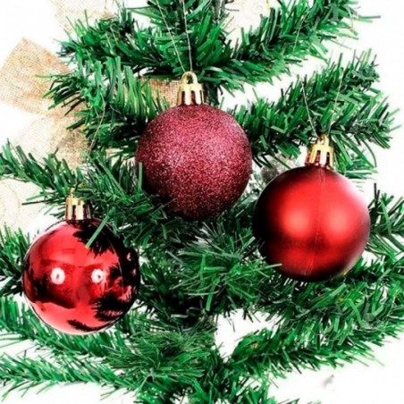 Kit 15 Bolas De Natal Mista Lisa Fosca Glitter 4 Cm - Feira da Madrugada SP