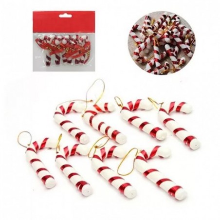 Kit 6 Enfeites Bengala De Pendurar Natal Colorida 7 Cm 2
