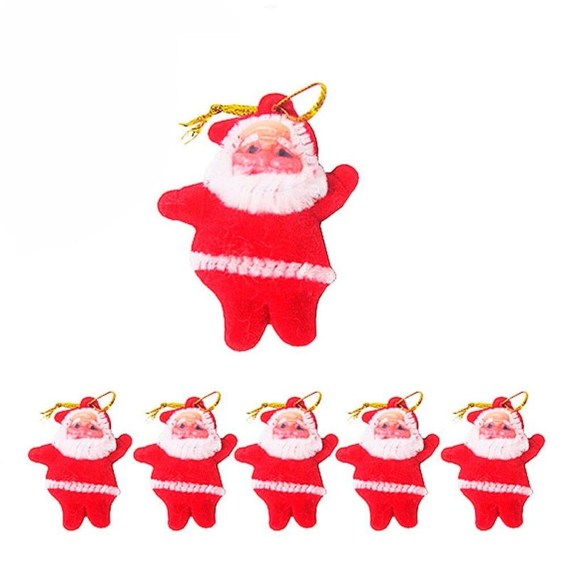 Kit 9 Enfeites Papai Noel Rena Sinos Vermelho Natalino 5 cm - Feira da Madrugada SP