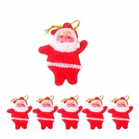 Kit 9 Enfeites Papai Noel Rena Sinos Vermelho Natalino 5 cm - Feira da Madrugada SP 2