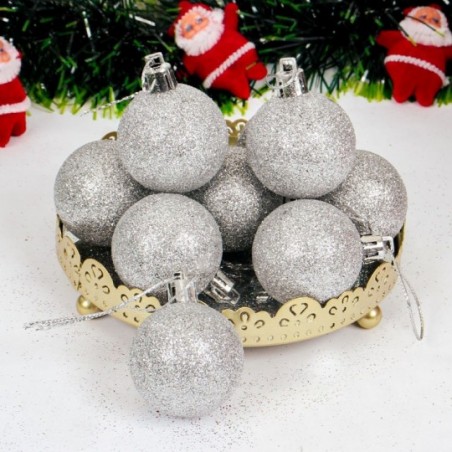 Kit 6 Bolas De Natal Com Glitter 4 Cm 9 Peças - Feira da Madrugada SP