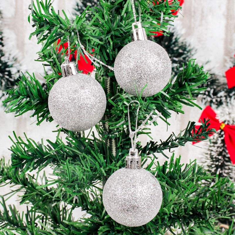 Kit 6 Bolas De Natal Com Glitter 4 Cm 9 Peças - Feira da Madrugada SP