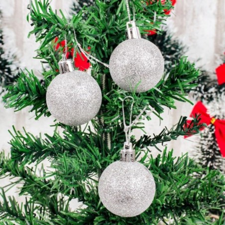 Kit 6 Bolas De Natal Com Glitter 4 Cm 9 Peças - Feira da Madrugada SP