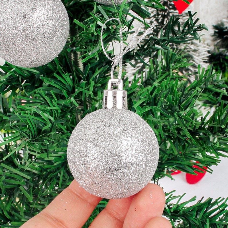 Kit 6 Bolas De Natal Com Glitter 4 Cm 9 Peças - Feira da Madrugada SP