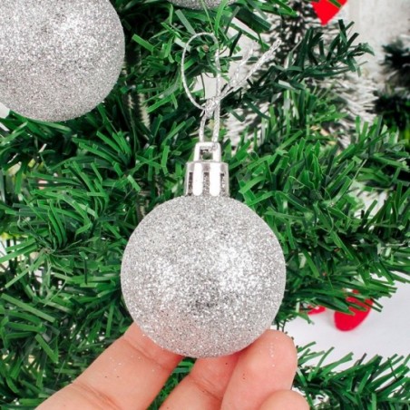 Kit 6 Bolas De Natal Com Glitter 4 Cm 9 Peças - Feira da Madrugada SP