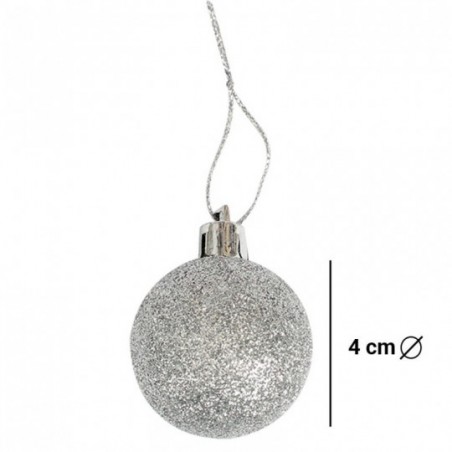 Kit 6 Bolas De Natal Com Glitter 4 Cm 9 Peças - Feira da Madrugada SP