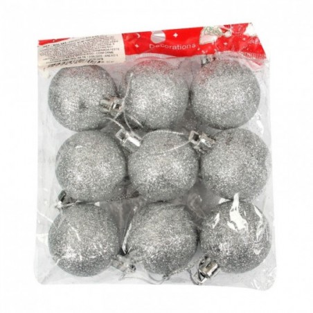 Kit 6 Bolas De Natal Com Glitter 4 Cm 9 Peças - Feira da Madrugada SP