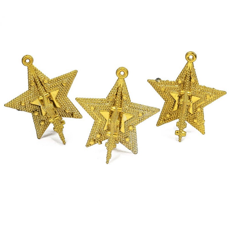 Pendente Estrela Decorativo 3D 5cm 3 Peças Para Árvore - Compre Agora!