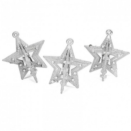 Pendente Estrela Decorativo 3D 5cm 3 Peças Para Árvore - Compre Agora!