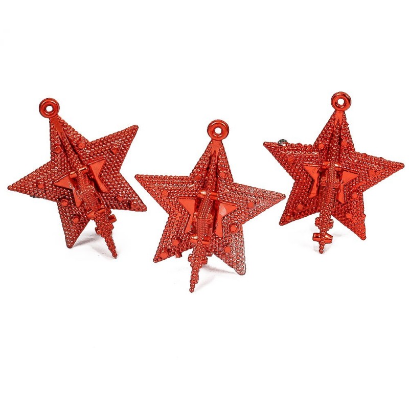 Pendente Estrela Decorativo 3D 5cm 3 Peças Para Árvore - Compre Agora!