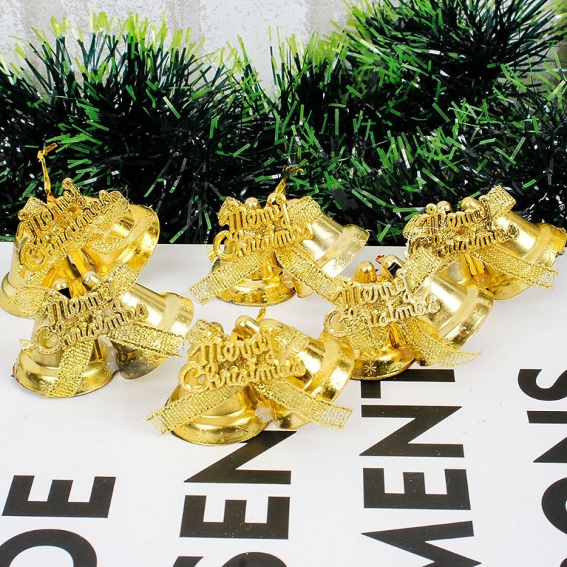 Pendente Sino Duplo Dourado 6 Peças 3cm Enfeite Natal - Compre Agora!