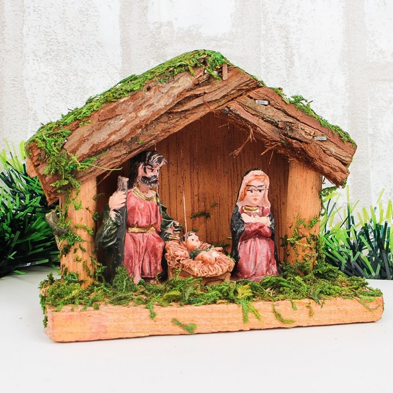 Enfeite Decorativo De Natal Presépio Resina 11 x 8cm