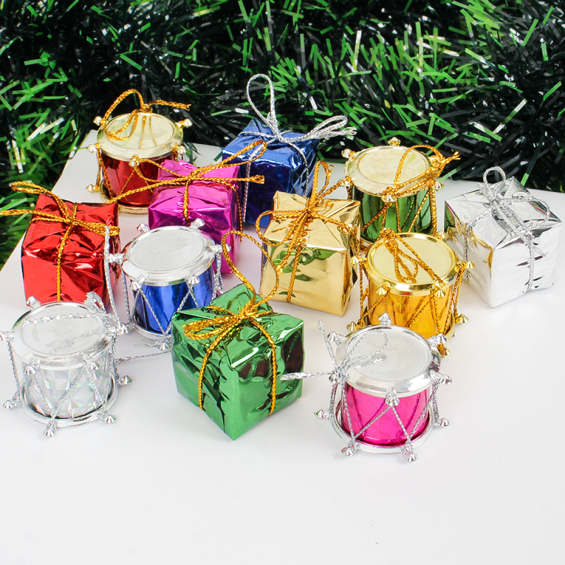 Pendente Tambor e Presentes 12 Peças 2,5cm Natal - Compre Agora!