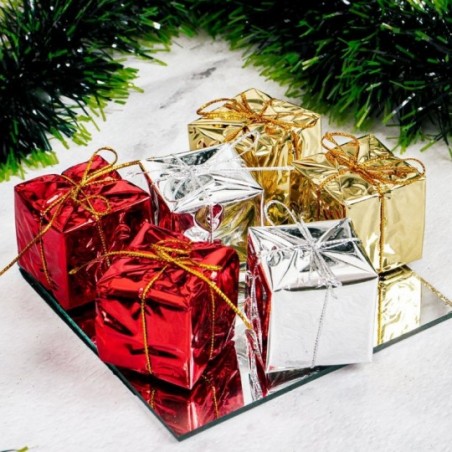 Presente Enfeite De Natal Pendente 6 Peças 4 Cm - Feira da Madrugada SP