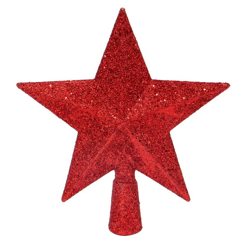 Ponteira De Estrela Enfeite Natal Com Glitter 15 Cm - Feira da Madrugada SP