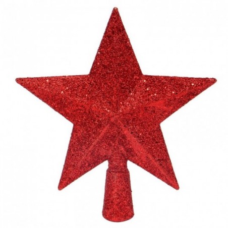Ponteira De Estrela Enfeite Natal Com Glitter 15 Cm - Feira da Madrugada SP