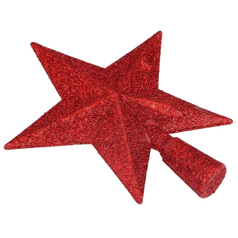 Ponteira De Estrela Enfeite Natal Com Glitter 15 Cm - Feira da Madrugada SP