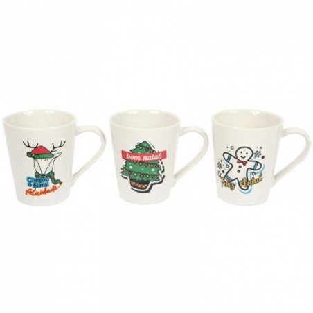 Caneca Tulipa Estampa Natal 250 Ml Xícara Caixa Presente - Feira da Madrugada SP