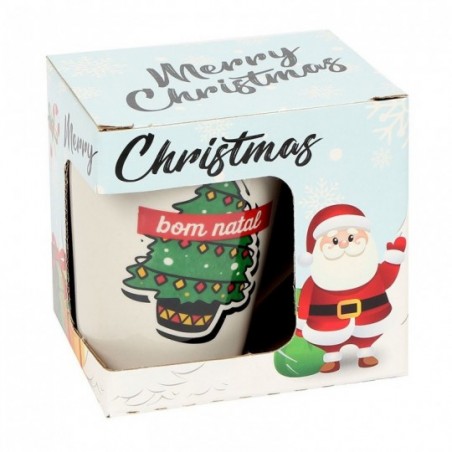 Caneca Tulipa Estampa Natal 250 Ml Xícara Caixa Presente - Feira da Madrugada SP
