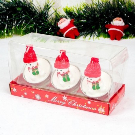 Kit 3 Mini Velas De Natal Boneco Neve Árvore Papai Noel 5 Cm - Feira da Madrugada SP