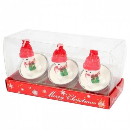 Kit 3 Mini Velas De Natal Boneco Neve Árvore Papai Noel 5 Cm - Feira da Madrugada SP