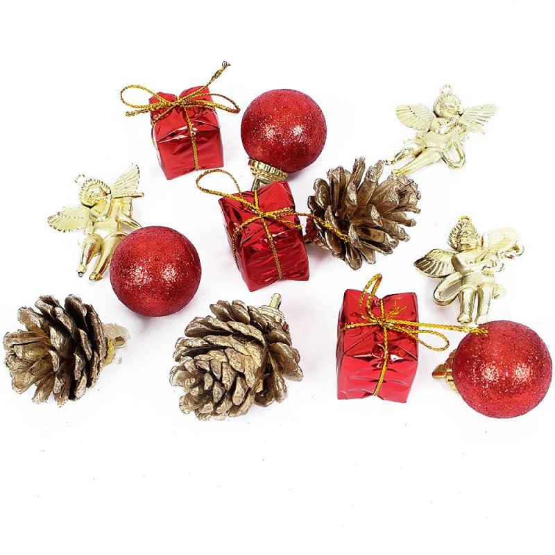Kit 12 Pendentes Enfeites Para Árvore De Natal 3,5cm - Compre Agora!