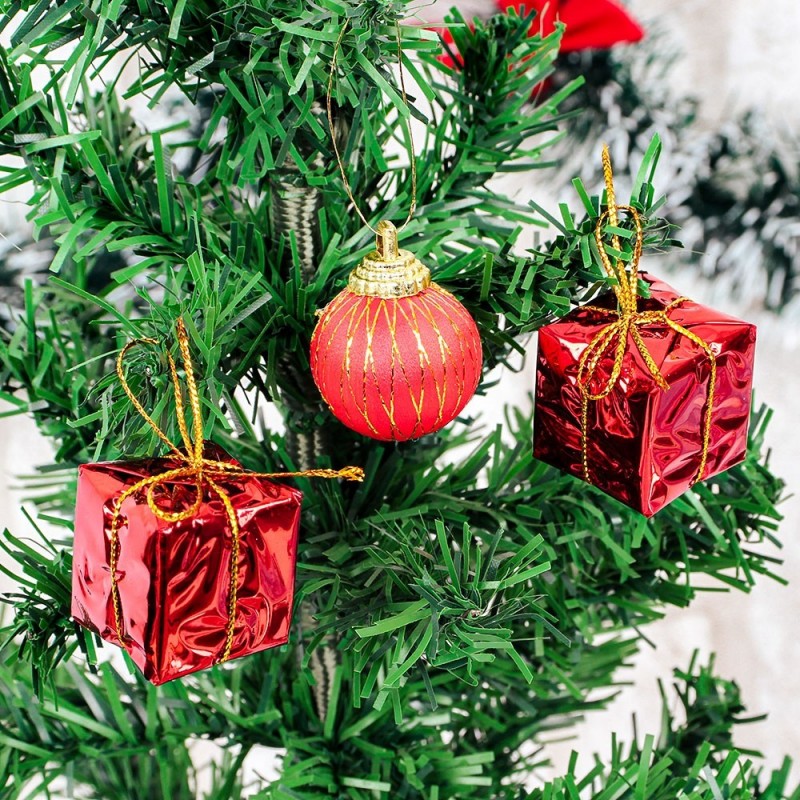 Kit Presente Bolas De Natal Enfeite Pendente 9 Peças 2,5 Cm - Feira da Madrugada SP