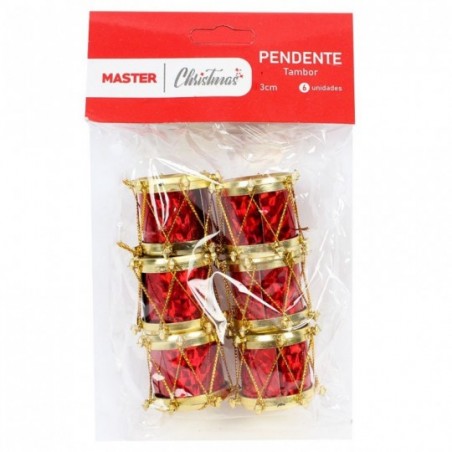 Pendente Tambor Glitter Com 6 Peças 3cm Natal - Compre Agora!