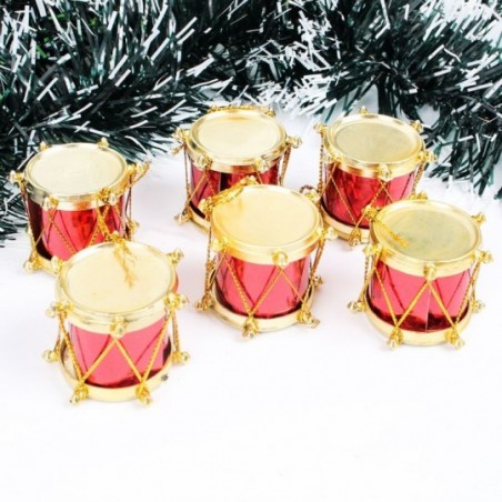Pendente Tambor Glitter Com 6 Peças 3cm Natal - Compre Agora!