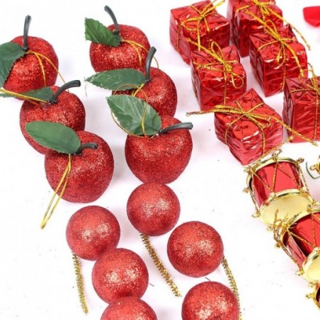 Enfeites De Natal Com 43 Peças Bola Presentes Tambor Pendentes - Feira da Madrugada SP